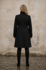 Odalie | Double-Breasted Funnel Coat - Khaki