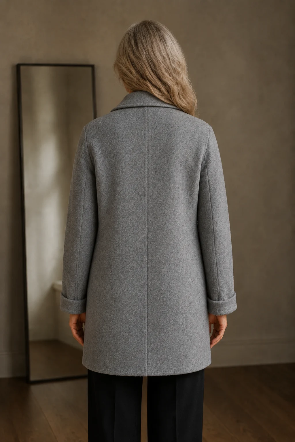 Odette | Double-Breasted Wool Overcoat - Grey