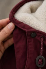 Ondine | Sherpa Lined Hooded Parka - fabric close-up
