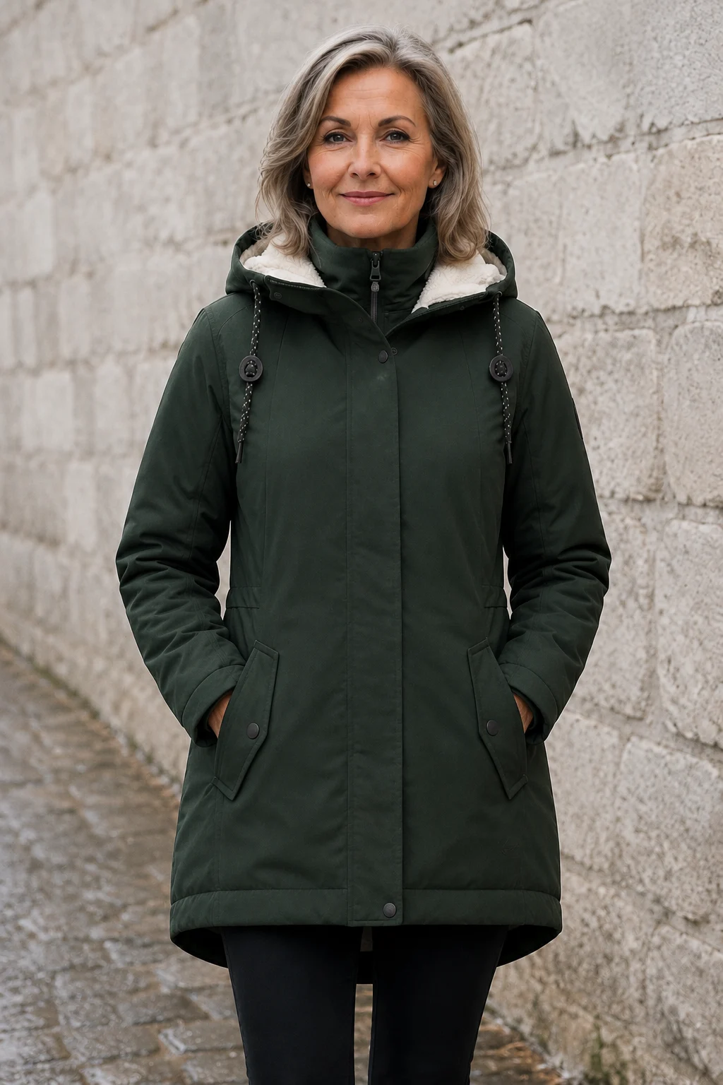 Ondine | Sherpa Lined Hooded Parka - Green
