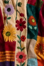 Patchwork Panel Strappy Maxi Dress - fabric close-up