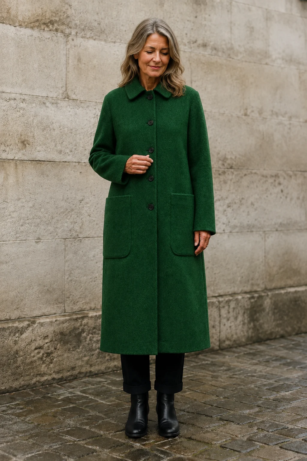 Perrine | Wool-Blend Longline Overcoat - Green