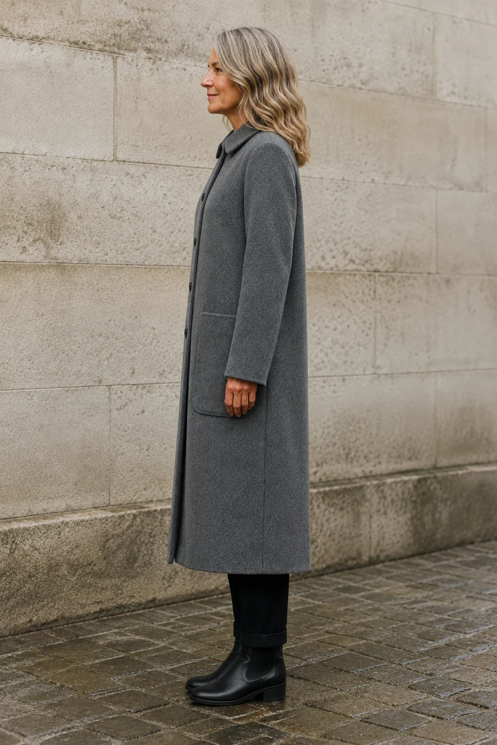 Perrine | Wool-Blend Longline Overcoat - Grey