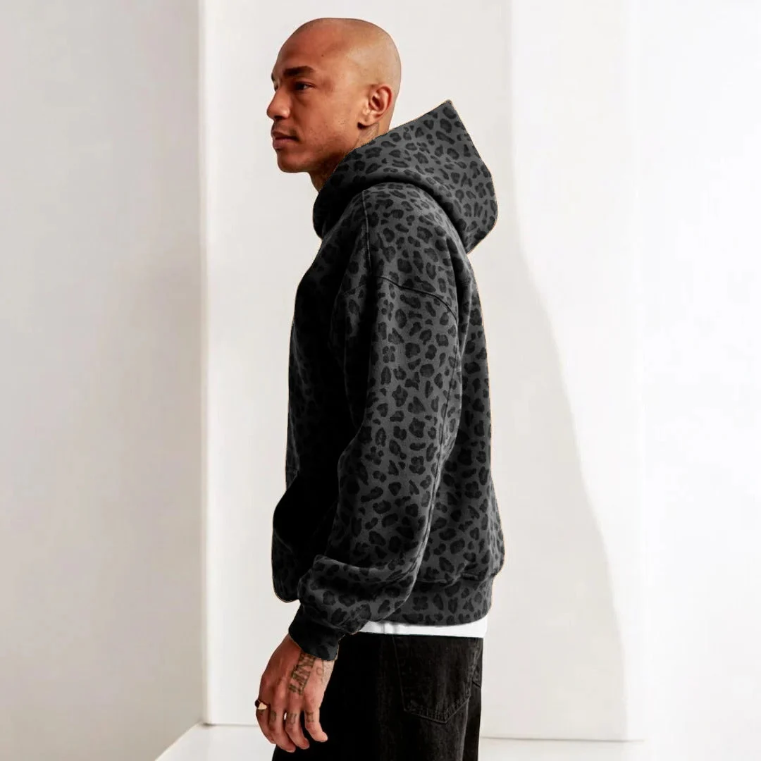 Émilienne | Leopard Print Fleece Hoodie