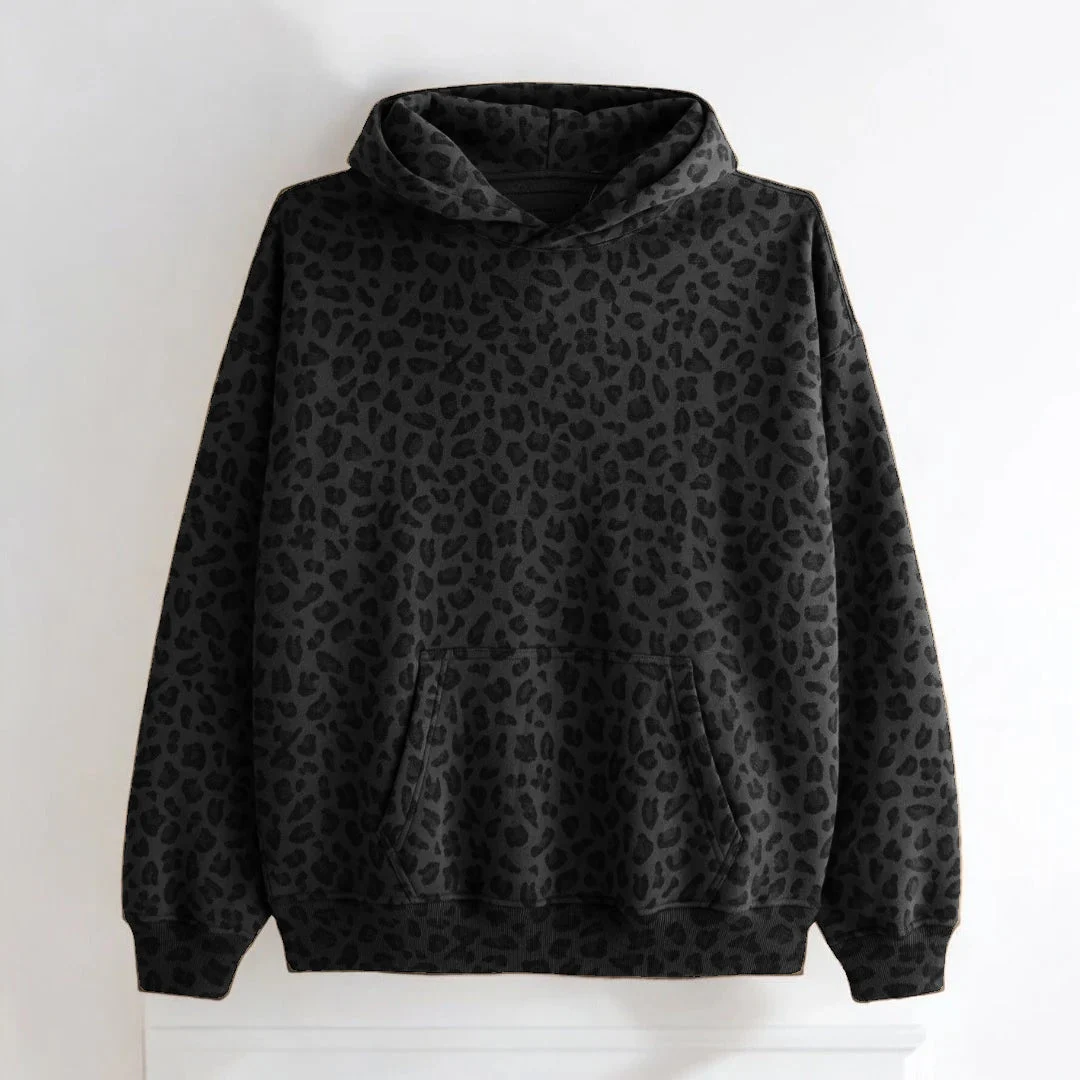 Émilienne | Leopard Print Fleece Hoodie