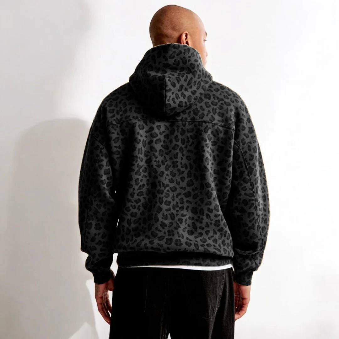 Émilienne | Leopard Print Fleece Hoodie
