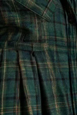 Plaid Cotton Blend Shirt Dress – macro close-up of woven plaid fabric