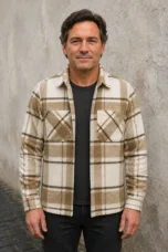 Plaid Sherpa Fleece Shirt Jacket - hero open