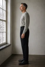 Pleated High Waist Dress Trousers - black side view