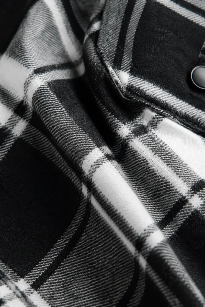 Quilted Lined Flannel Check Jacket cloth close-up
