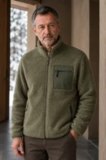 Relaxed Fit Full Zip Fleece Jacket - close-up