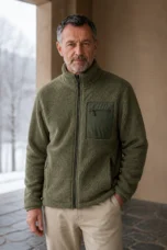 Relaxed Fit Full Zip Fleece Jacket - hero closed
