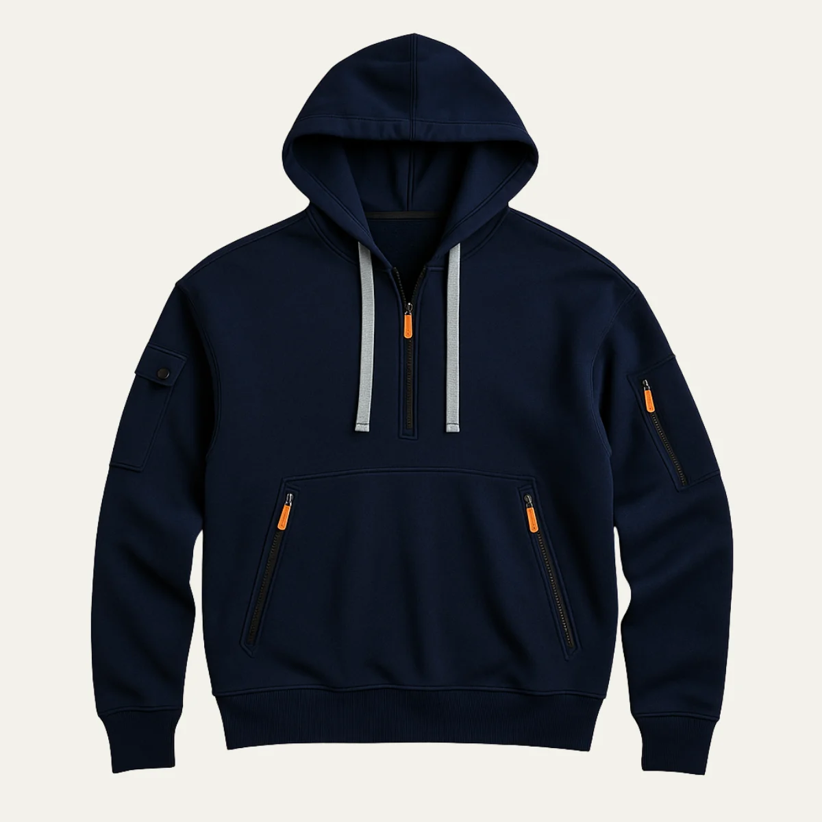 Firmin | Cotton Blend Half Zip Hoodie