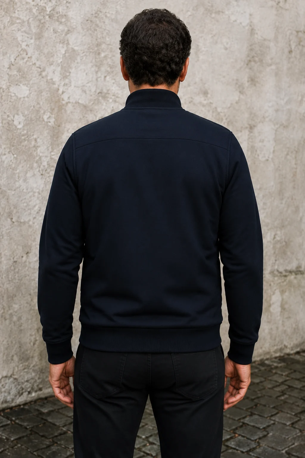 Ribbed Cuff Bomber Jacket - back