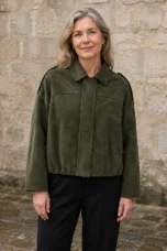 Roseanne | Oversized Suede Bomber - Forest Green