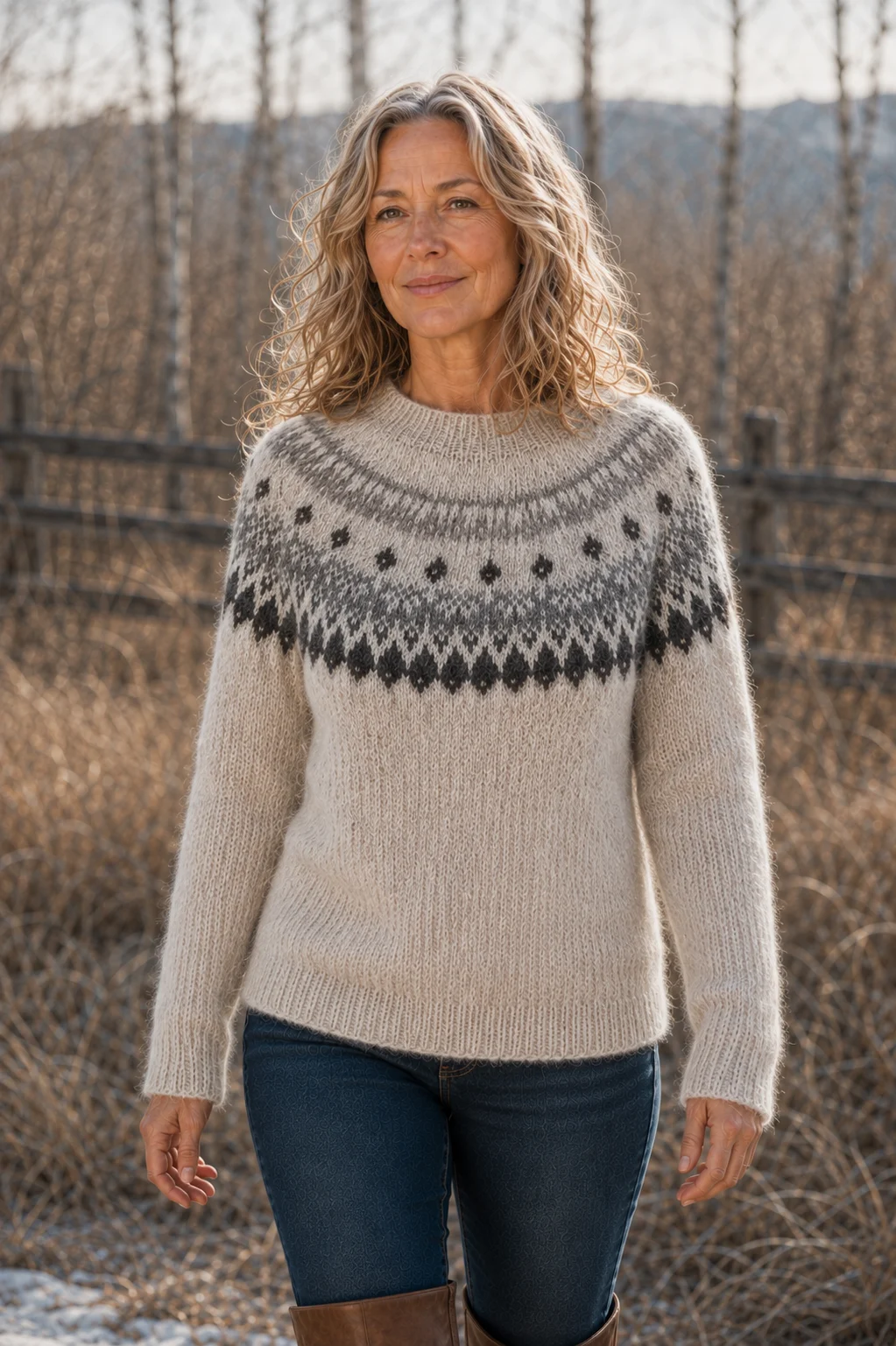 Rowena Cashmere Merino Pullover in beige, outdoor editorial view