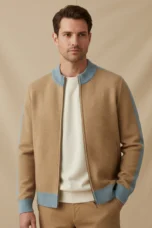 Hugues | 100% Wool Jacquard Zip Knit