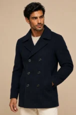 Severin | Wide Lapel Wool Peacoat