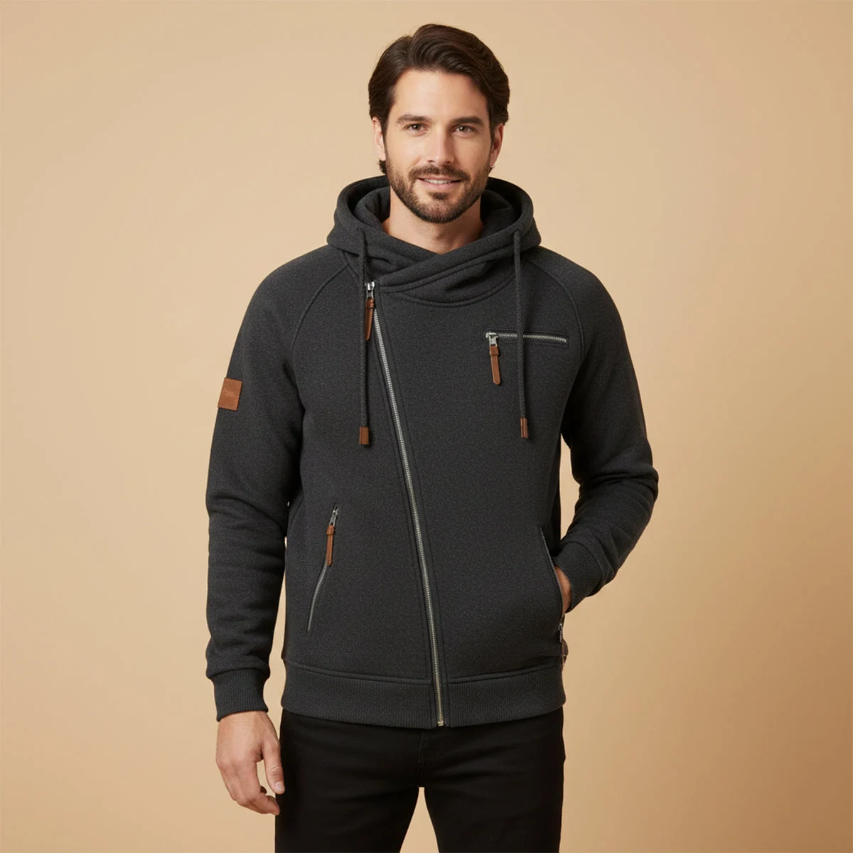 Magloire | Brushed Back Zip Up Hoodie