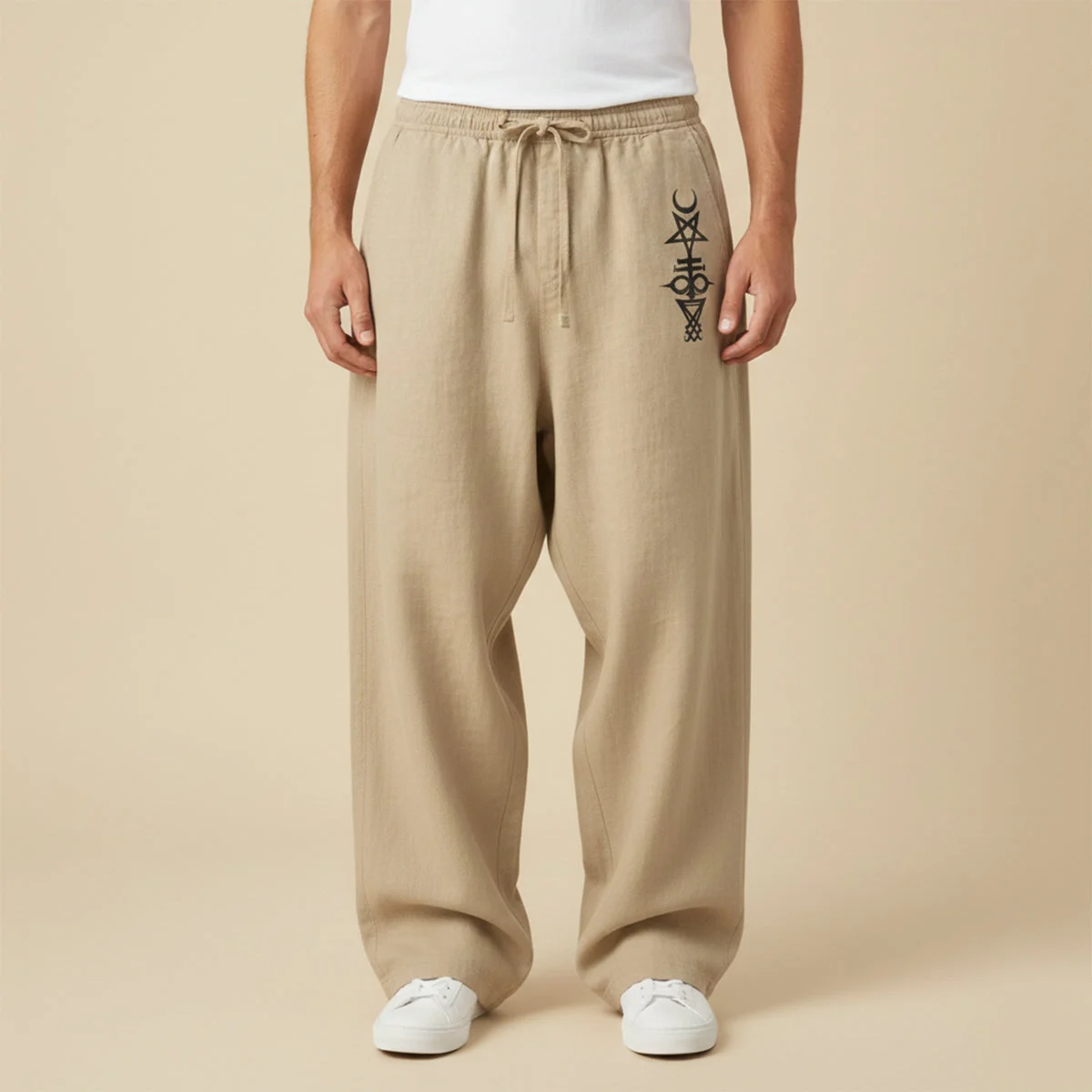 Cecile | Linen Cotton Wide Leg Trousers