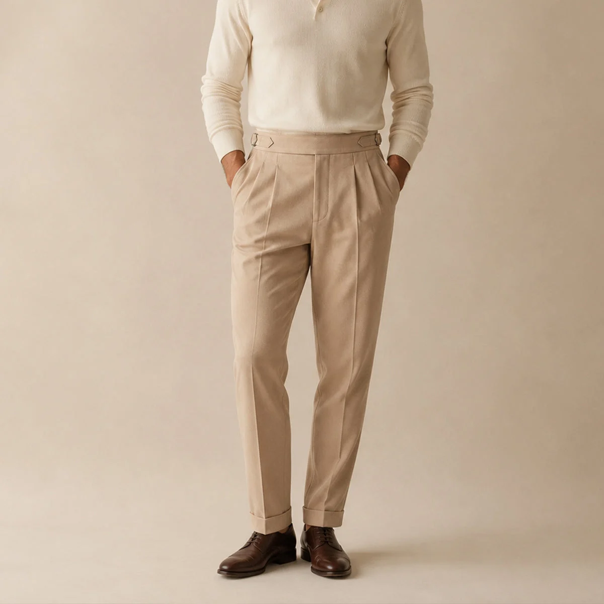 Corinne | Double Pleated High Waist Trousers