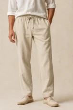 Myrtle | Tapered Linen Blend Trousers