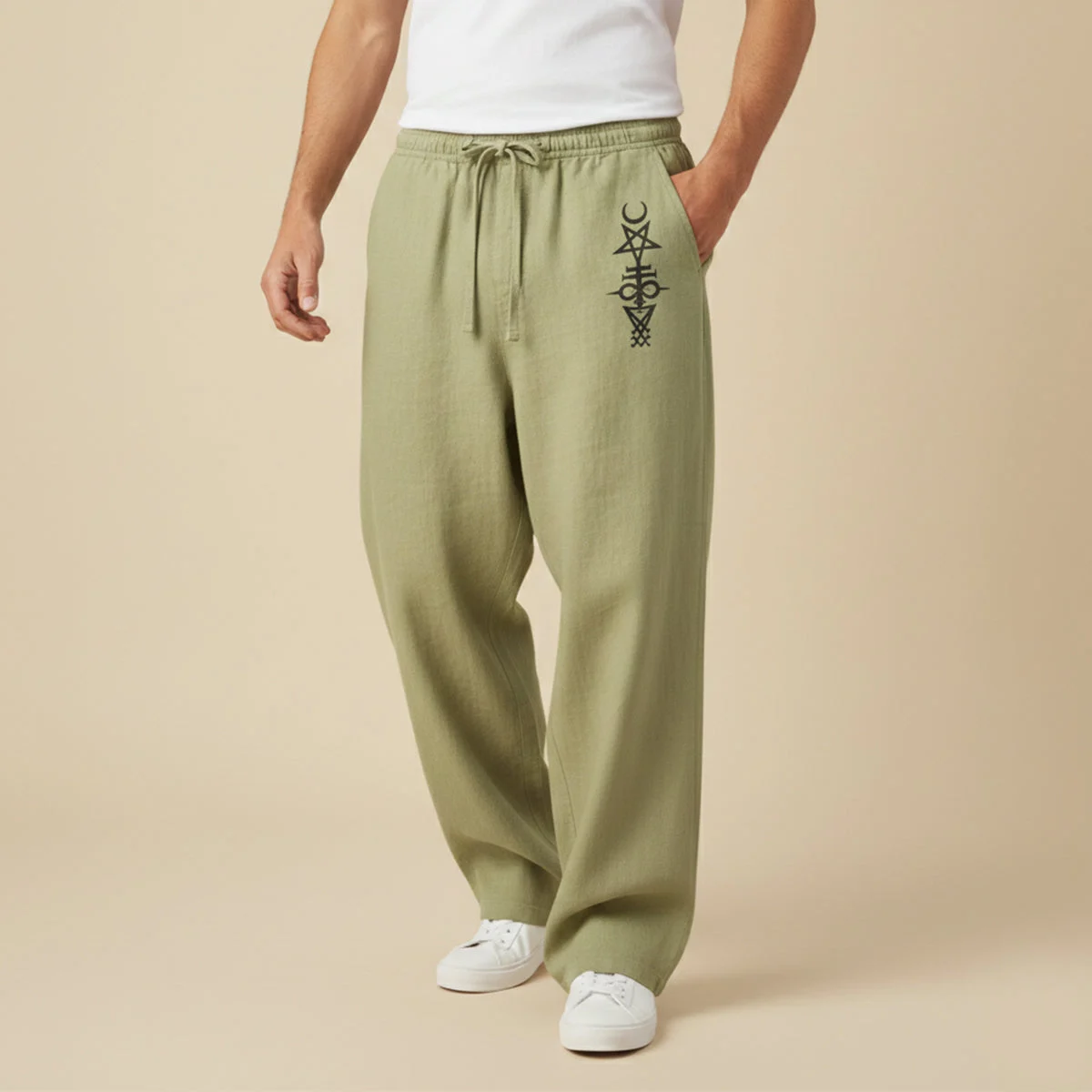 Cecile | Linen Cotton Wide Leg Trousers
