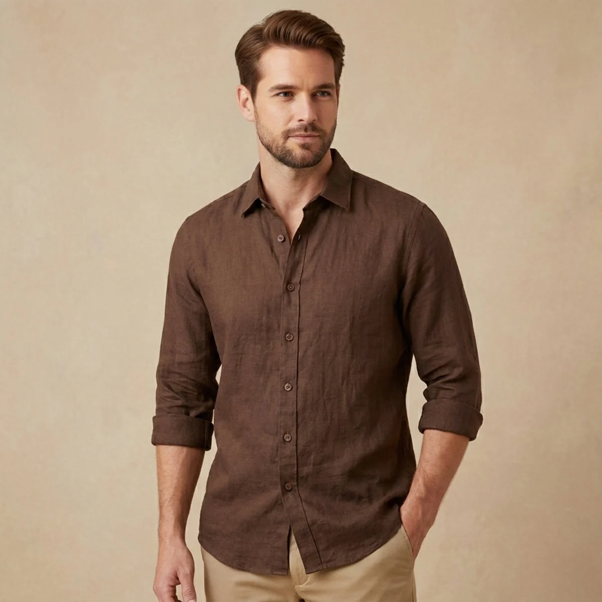 Léa | 100% Linen Long Sleeve Shirt