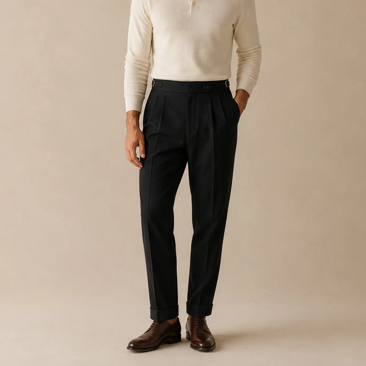 Corinne | Double Pleated High Waist Trousers