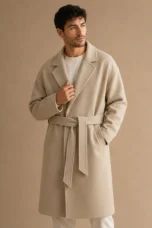 Didier | Wool Blend Belted Wrap Coat