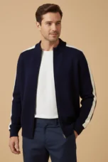 Hugues | 100% Wool Jacquard Zip Knit