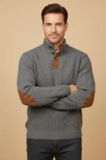 Samuel | Cable Knit Elbow Patch Sweater