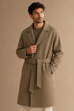 Didier | Wool Blend Belted Wrap Coat