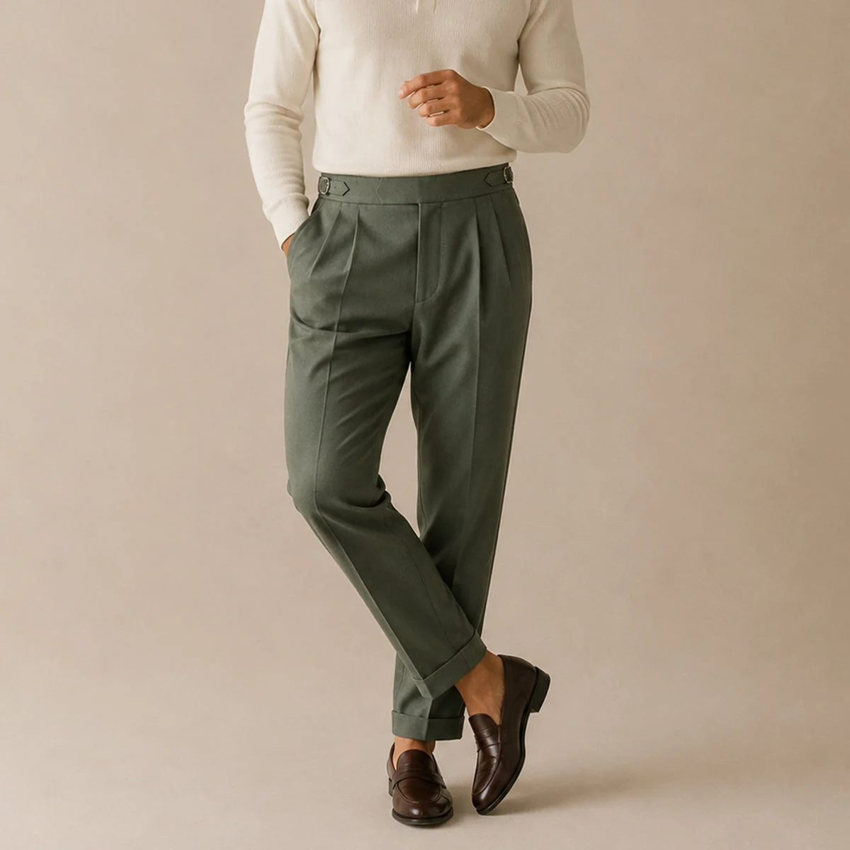 Corinne | Double Pleated High Waist Trousers