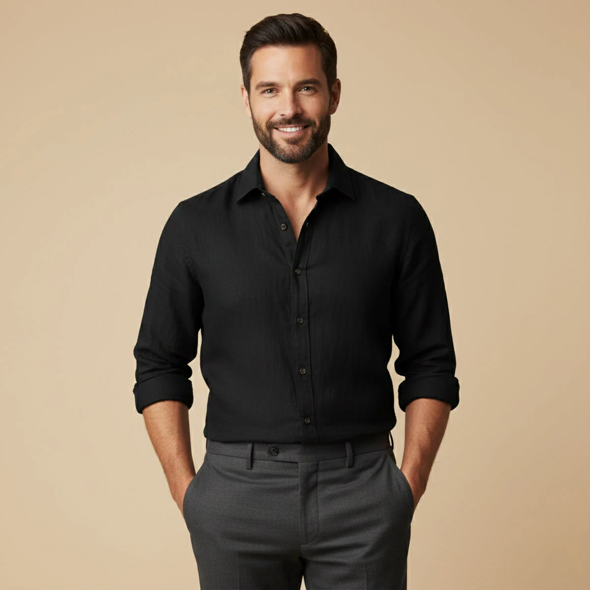 Léa | 100% Linen Long Sleeve Shirt