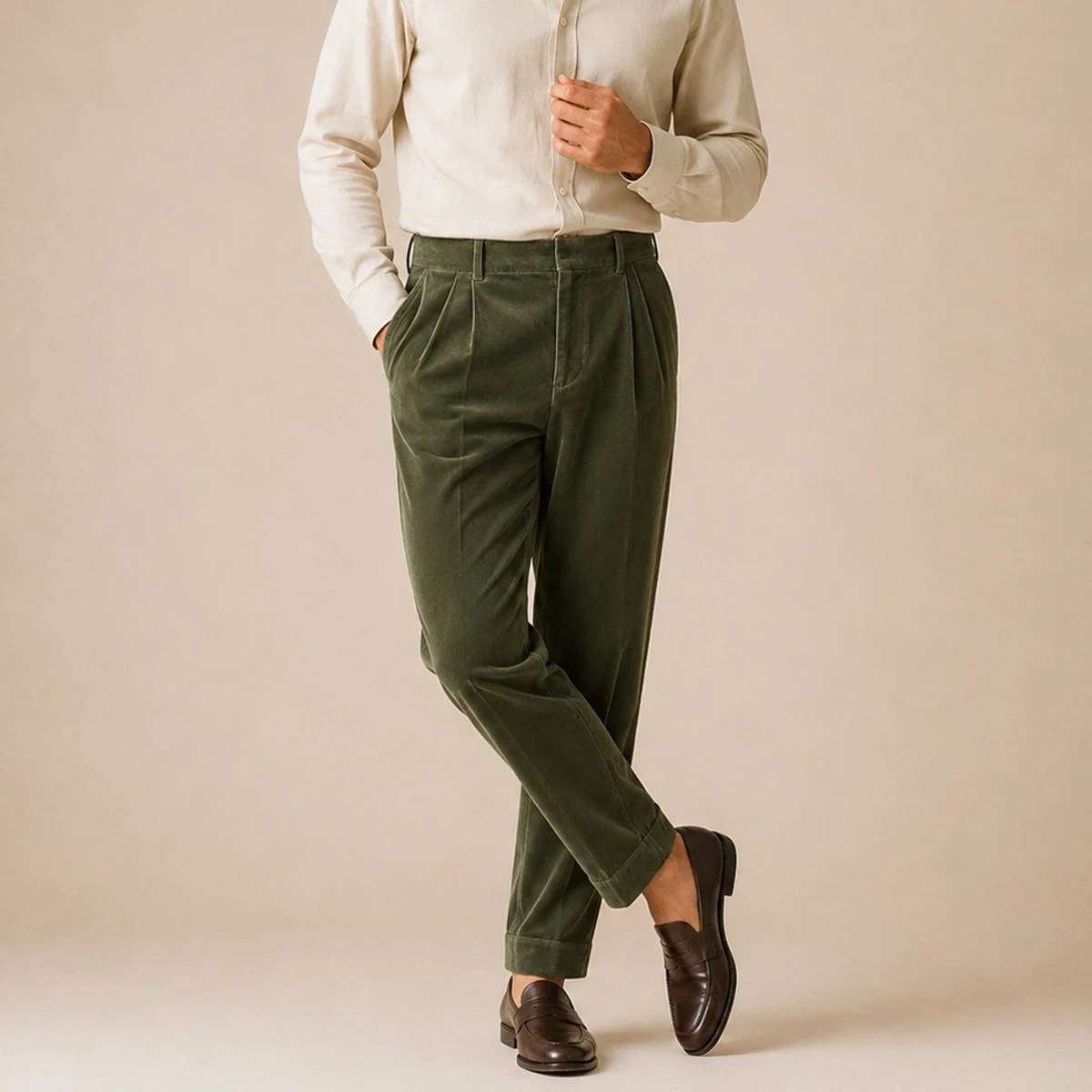 Séraphine | Velvet Straight-Leg Trousers