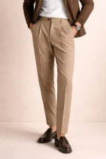 Lorette | Linen Blend Pleated Trousers