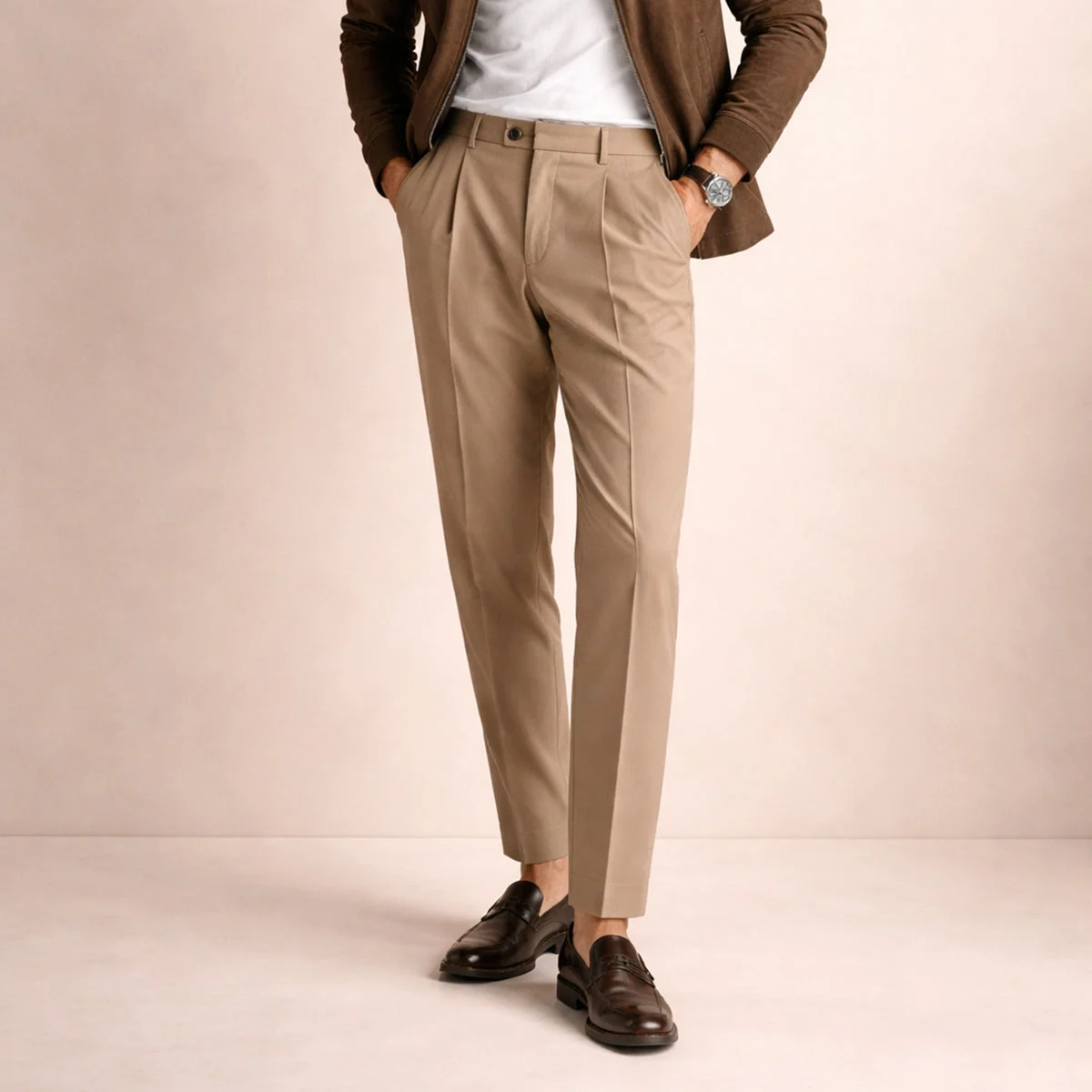 Lorette | Linen Blend Pleated Trousers