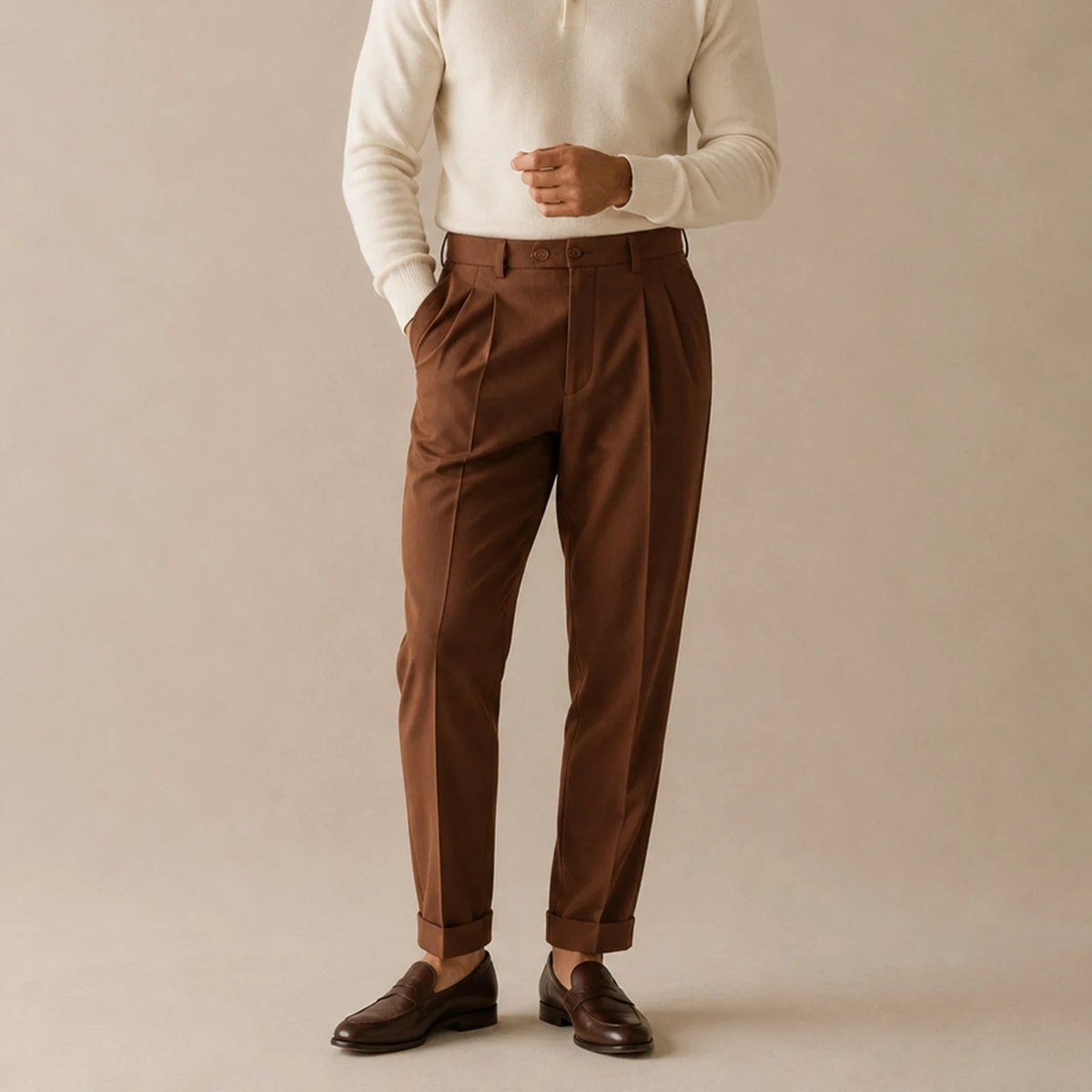 Corinne | Double Pleated High Waist Trousers