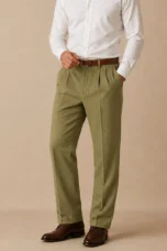 Blandine | Pleated Straight Linen Trousers