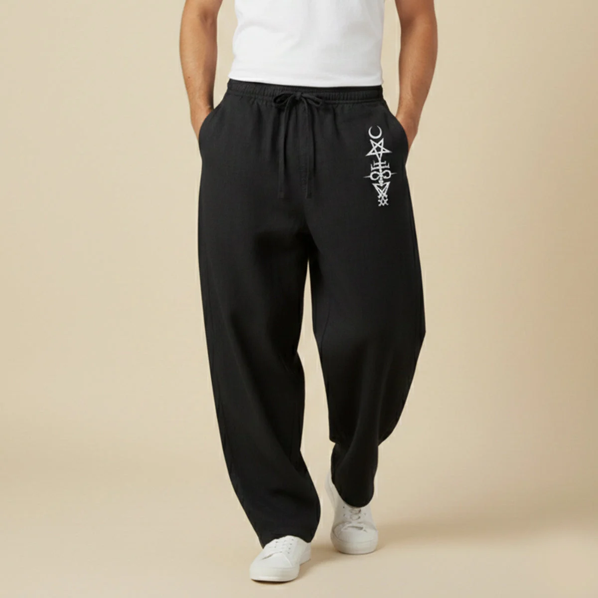 Cecile | Linen Cotton Wide Leg Trousers