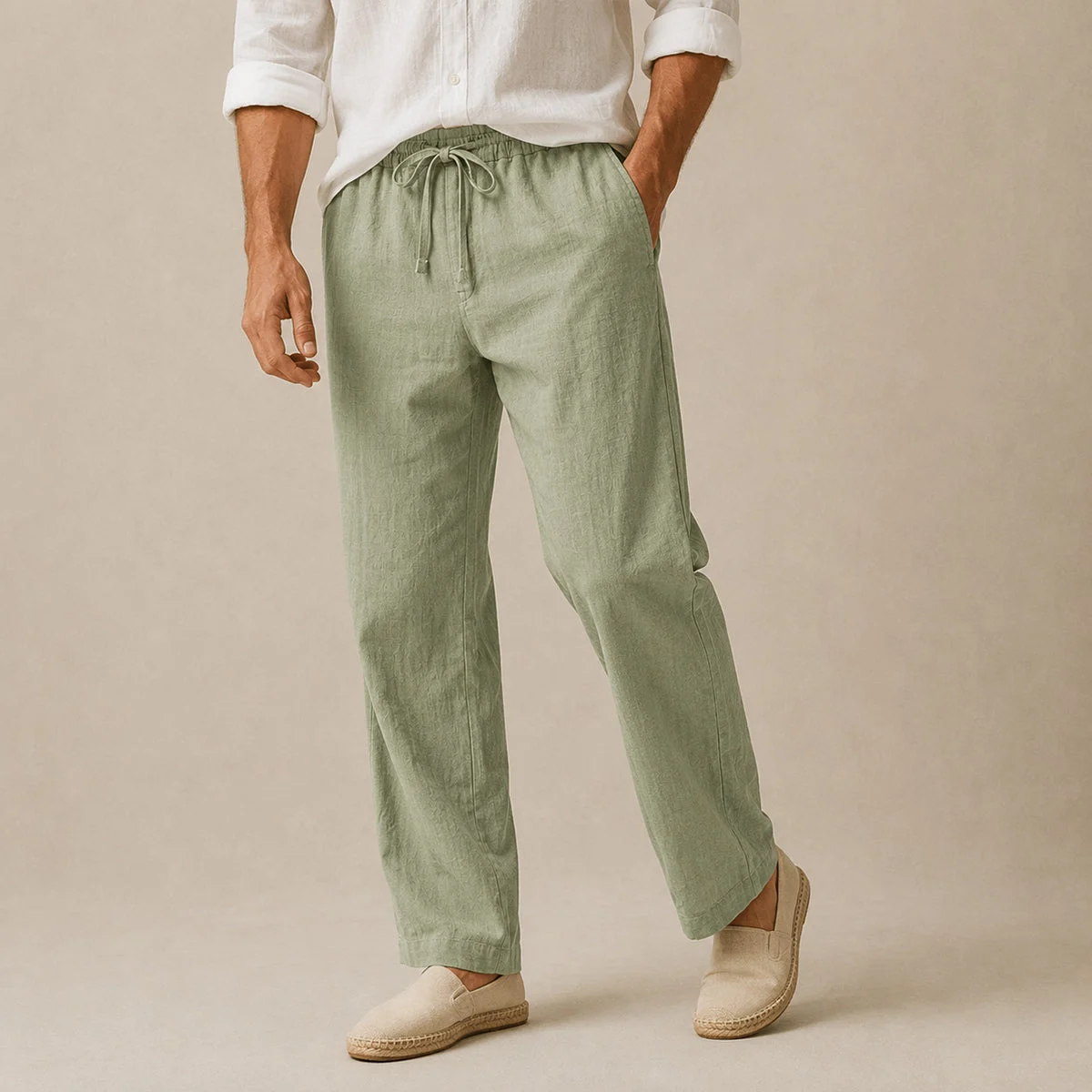 Myrtle | Tapered Linen Blend Trousers