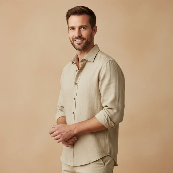 Léa | 100% Linen Long Sleeve Shirt