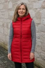 Sabine | 495g Longline Puffer Vest - Red
