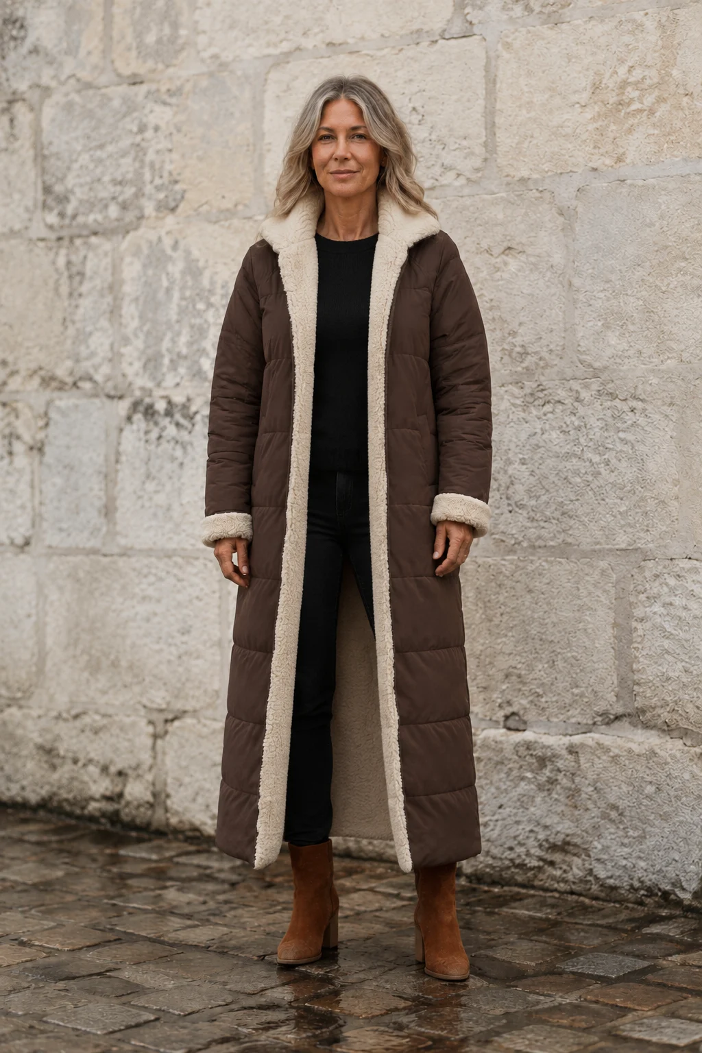 Sasha soft reversible coat open