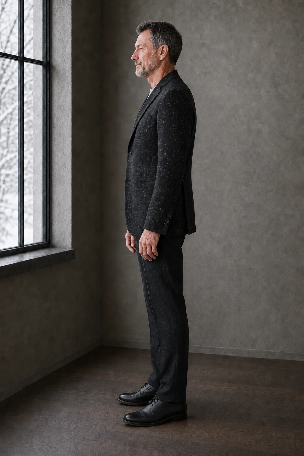 Sassicaia black checked blazer left side profile
