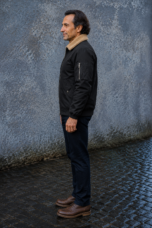 Sherpa Lined Ribbed Cuff Bomber Jacket - side