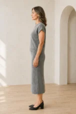 Ribbed Knit Sleeveless Two Piece Set side view