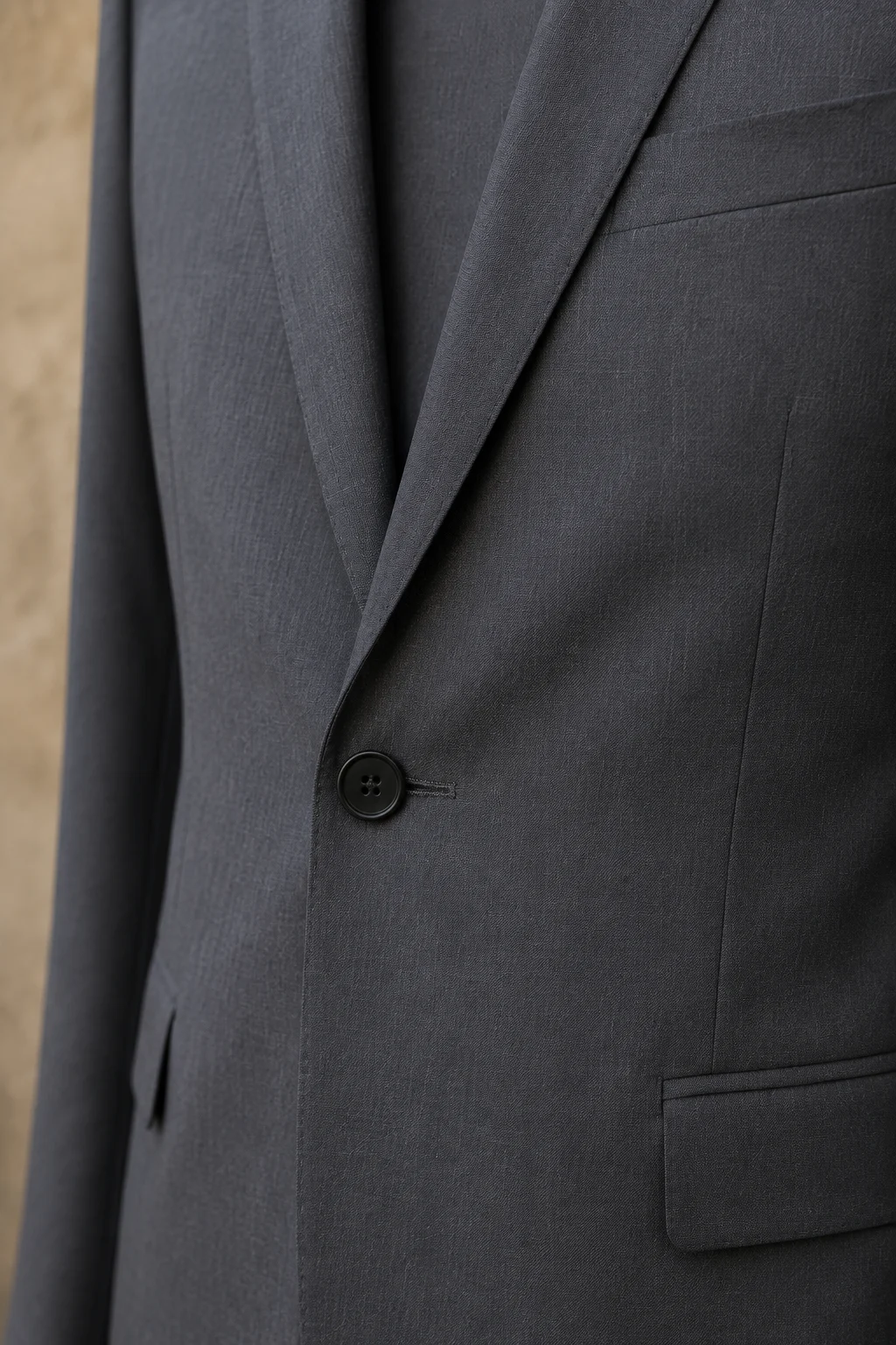 Men's Single Breasted Notch Lapel Blazer - material close-up