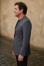 Men's Single Breasted Notch Lapel Blazer - side